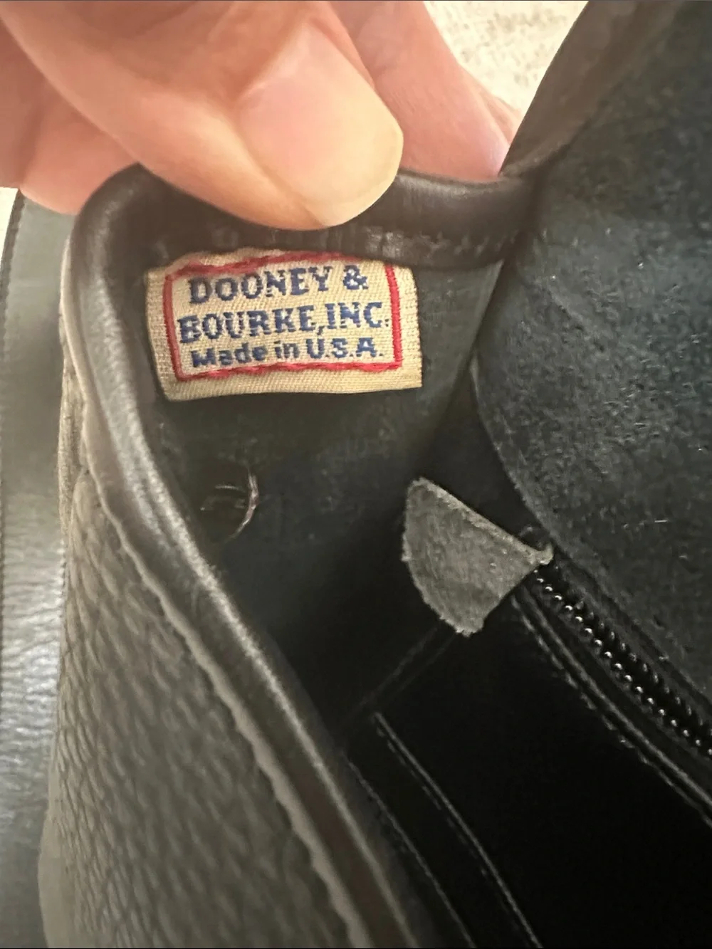Vintage Dooney & Bourke Saddle Bag AWL All Weather Leather. Black on Black